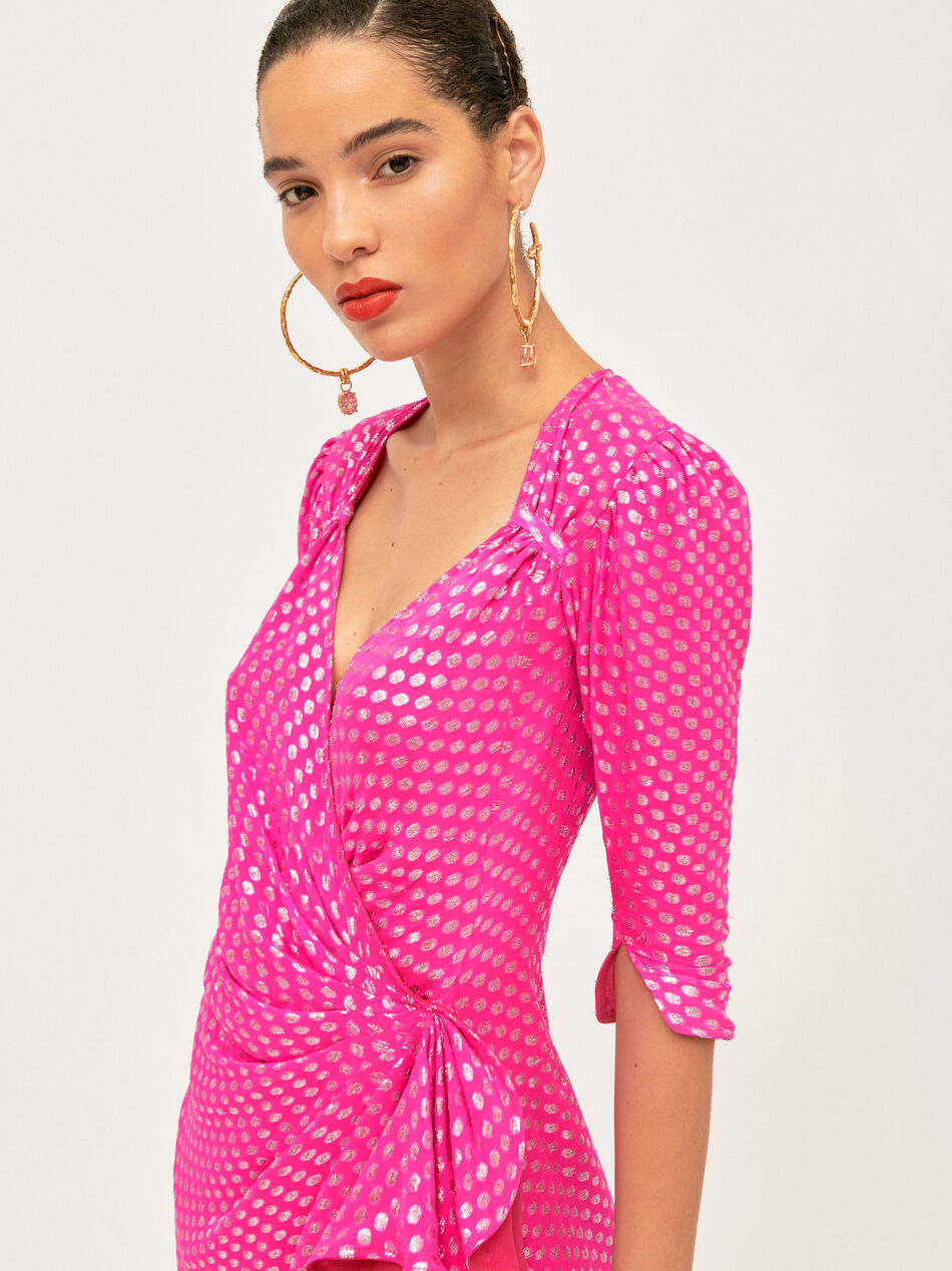 The Attico Mini Dress Pat Fuchsia And Silver FUCHSIA/SILVER 201WCX02S001075