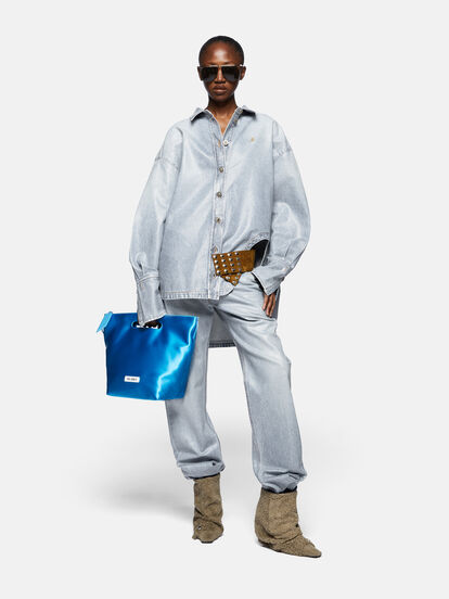 Diana'' sky blue shirt jacket for Women