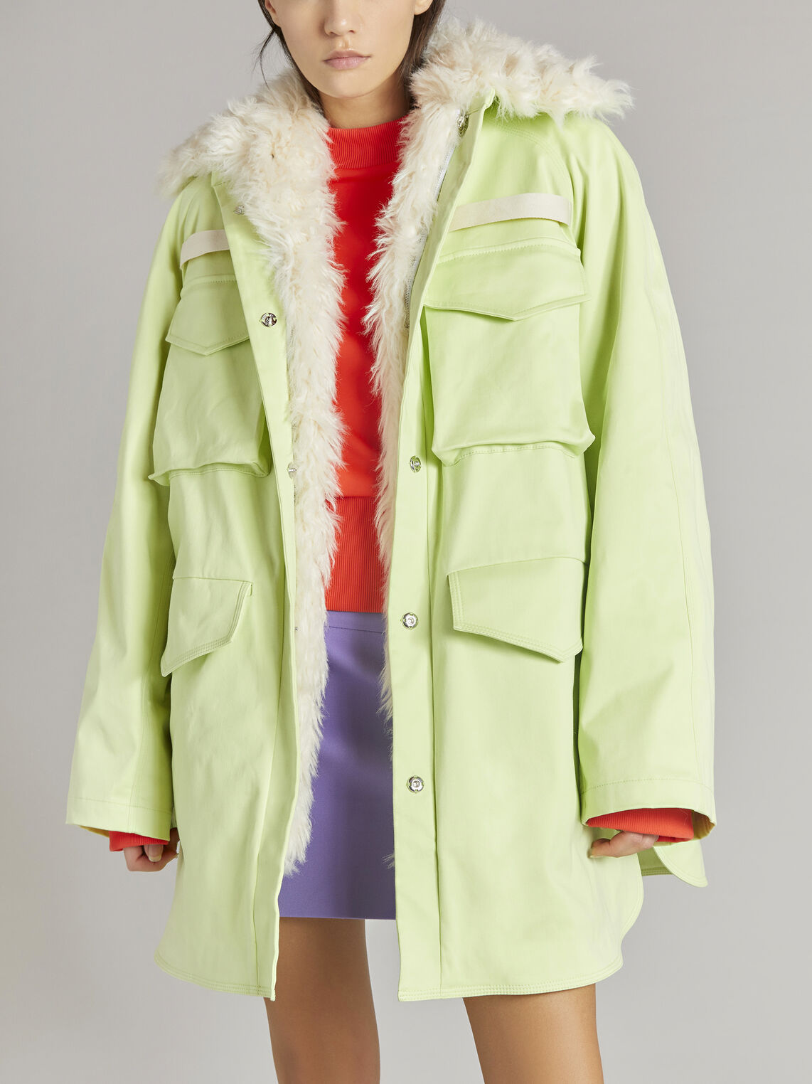 THE ATTICO "Janet" pale yellow field jacket 2