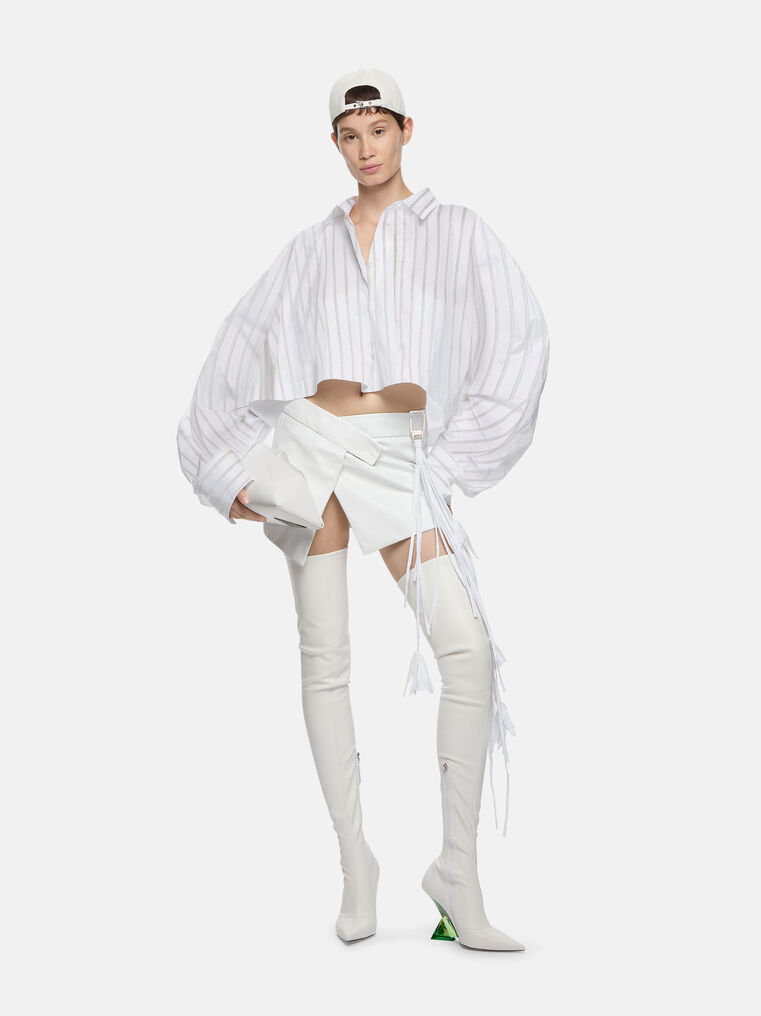 Attico ''jill'' Black And White Shirt In White/black