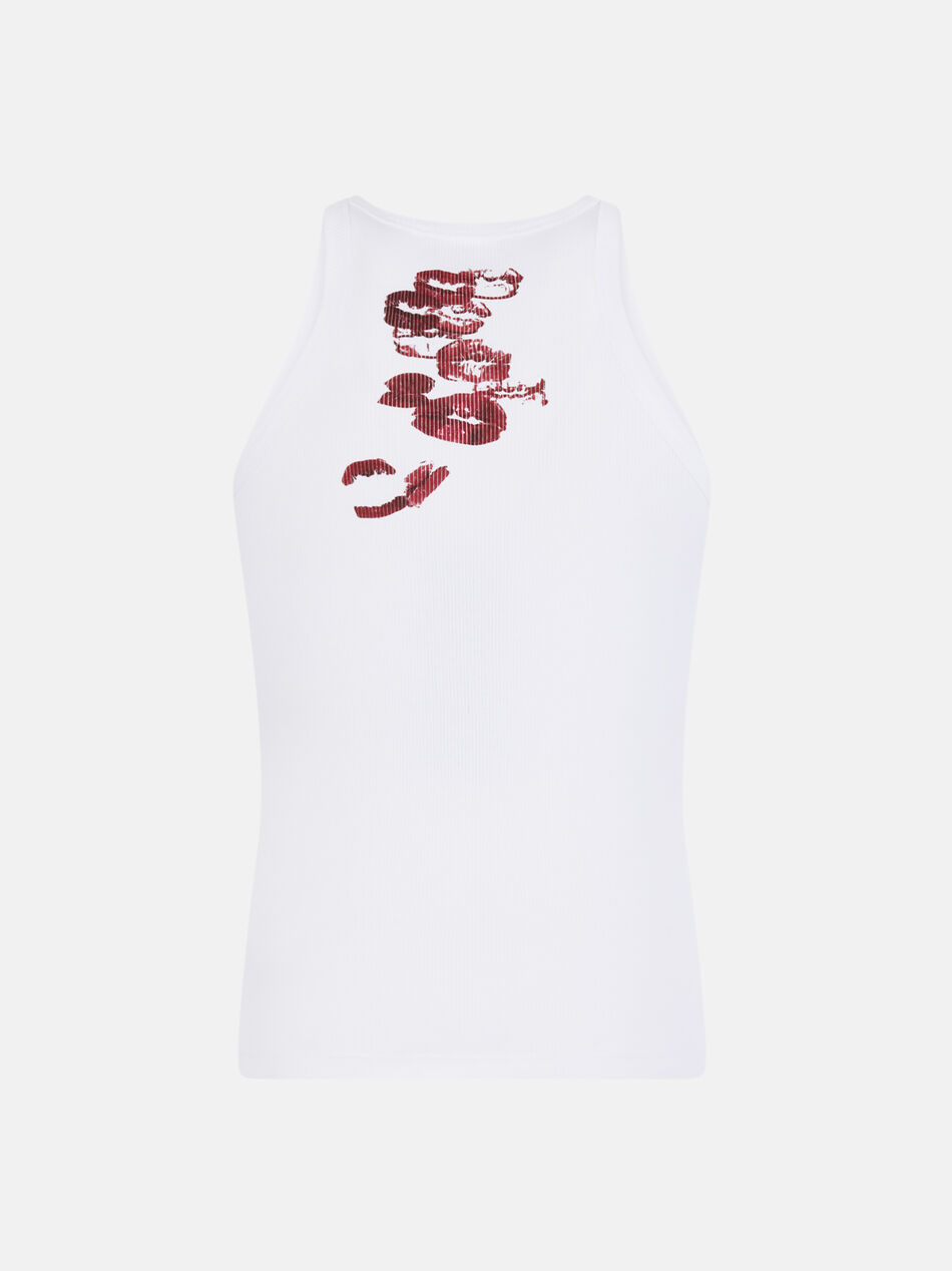 THE ATTICO Tank top white and burgundy White/Burgundy SPEWCT000276J050P821