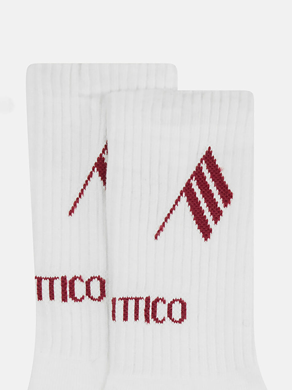 THE ATTICO Socks white and burgundy White/red SPEWAK000021C101059