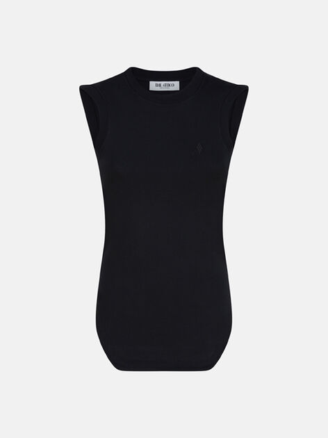 THE ATTICO "Reese'' black tank top BLACK 250WCN00003JJJ025AA100