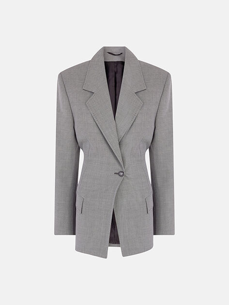 THE ATTICO Grey tailoring blazer WHITE/BLACK 260WCG00093WWC002AA020