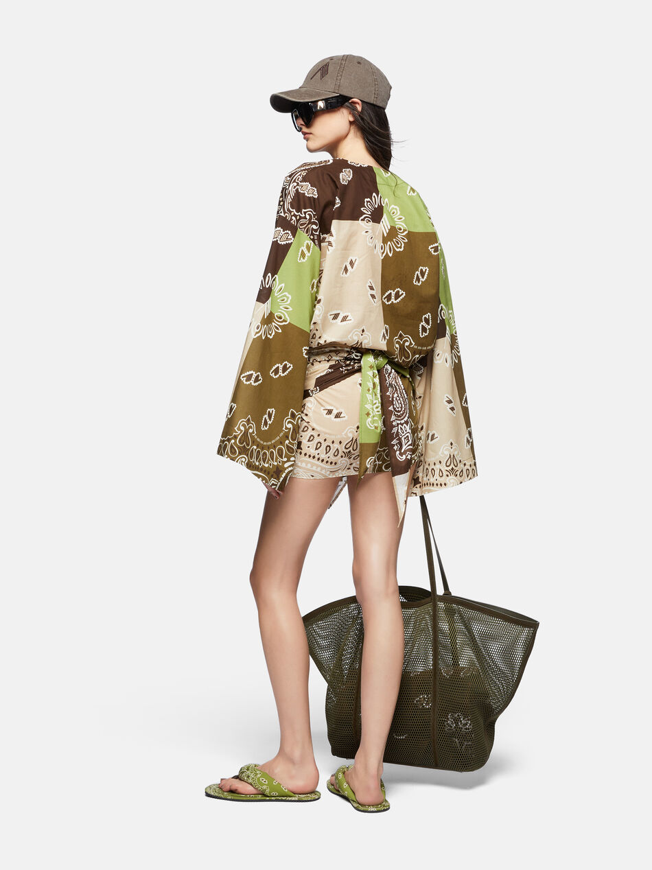 THE ATTICO Multicolor green, brown and beige mini dress Multicolor green/brown/beige SPEWCA275C077P826