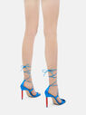 THE ATTICO ''Adele'' turquoise and red lace-up sandal  232WS411V015469
