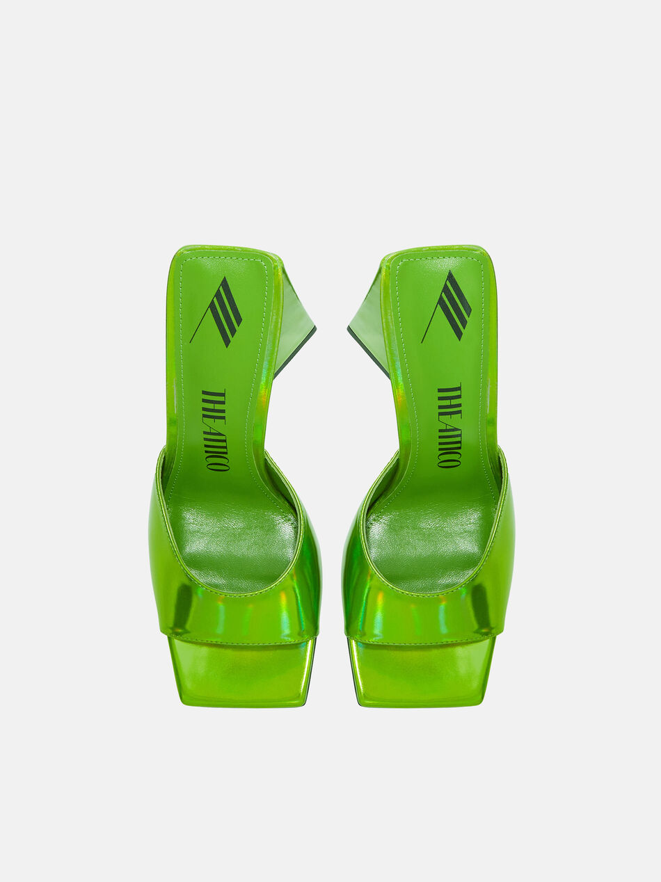 THE ATTICO "Devon" hollographic green mule LIME 236WS000E086080