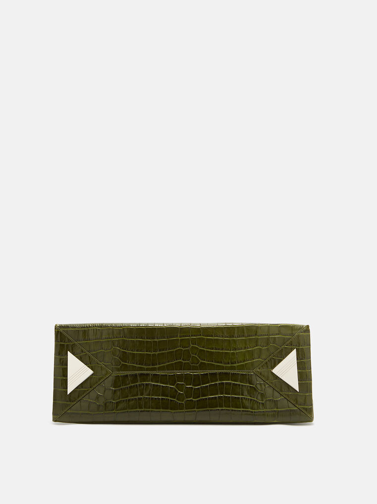 Attico Top Handle ''la Passeggiata Medium'' Dark Green In Green