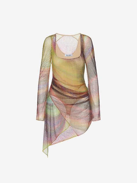 THE ATTICO ''Anemone'' multicolor mini dress Optical multicolor shades 226WCA97T007314