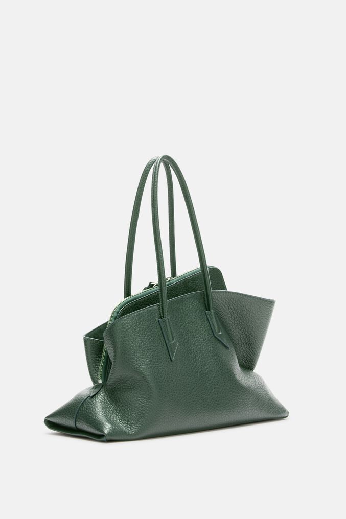 Attico Top Handle ''la Passeggiata Medium'' Dark Forest In Green