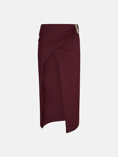 THE ATTICO Burgundy midi skirt BURGUNDY 251WCS00281WWW065AA114