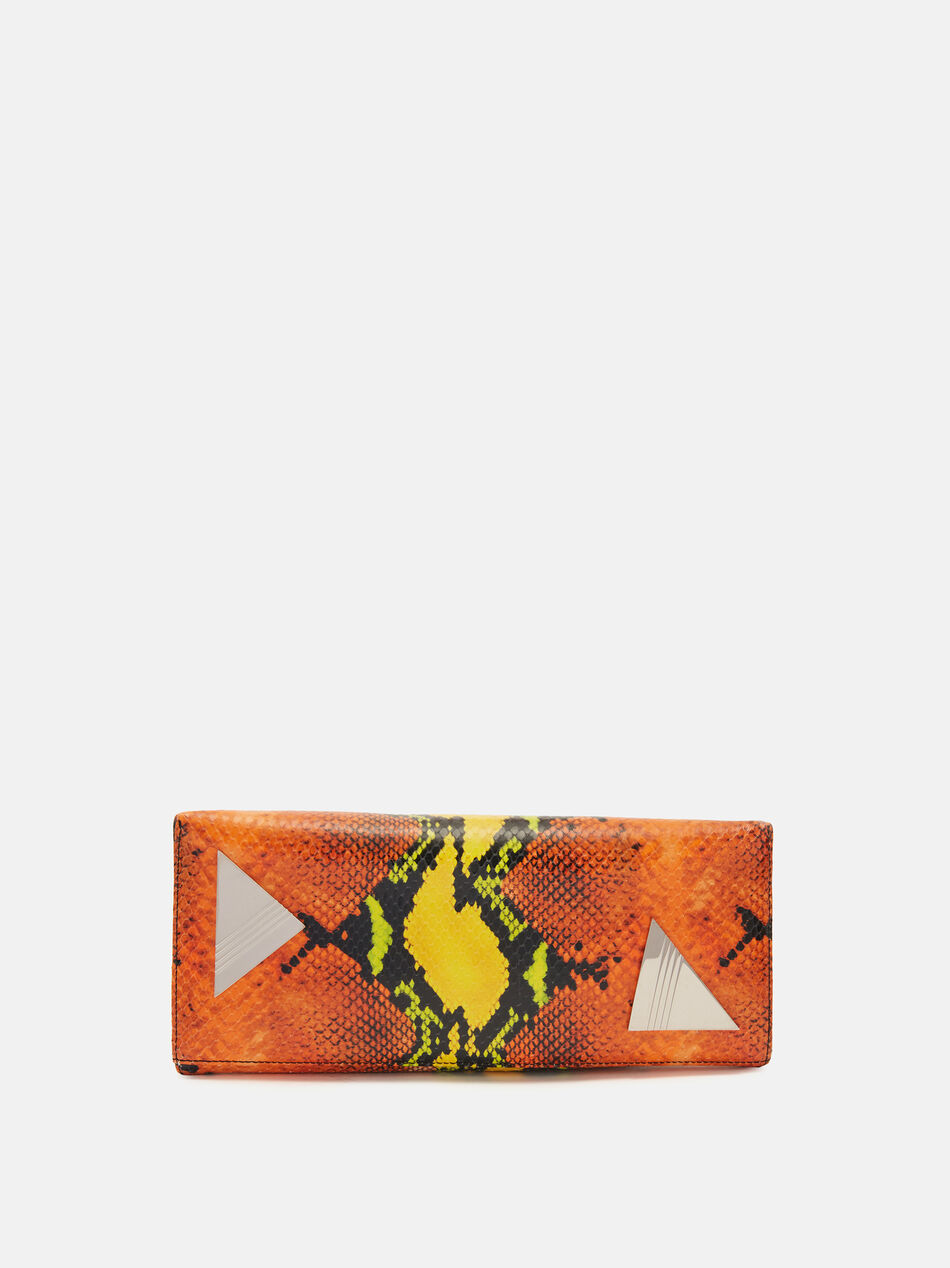 THE ATTICO "8.30PM" orange, black, yellow, green oversized clutch ORANGE/BLACK/YELLOW/GREEN 236WAH01EL003547