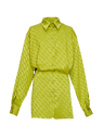 The Attico "Gigi" monogram pistache chemisier mini dress