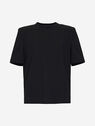 The Attico "Bella" black t-shirt with shoulder pads