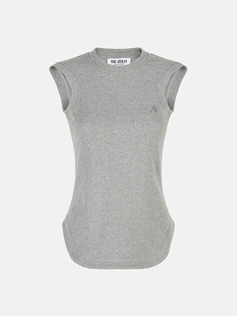 THE ATTICO "Reese" melange grey tank top LIGHT GREY MELANGE 238WCT185J015M183