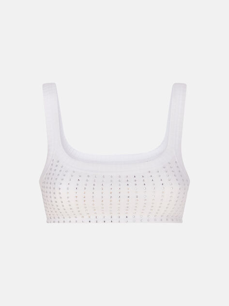 THE ATTICO White and crystal top WHITE/CRYSTAL 247WCT275J050R480