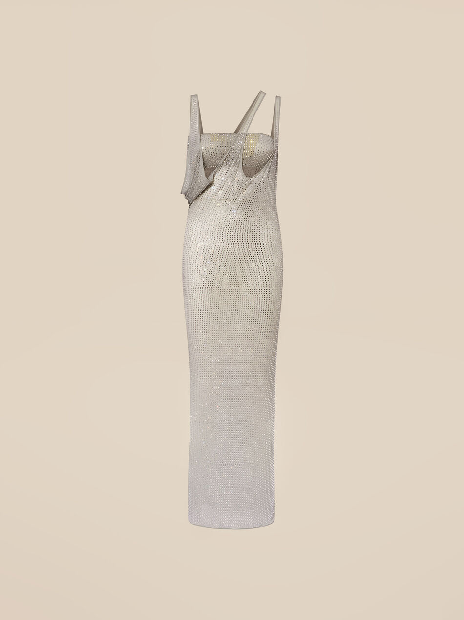 THE ATTICO Pearl grey midi dress Pearl grey 246WCM150J042T697