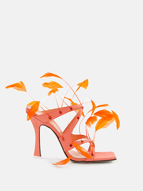 THE ATTICO ''Flora'' coral mule CORAL 226WS407L001F345