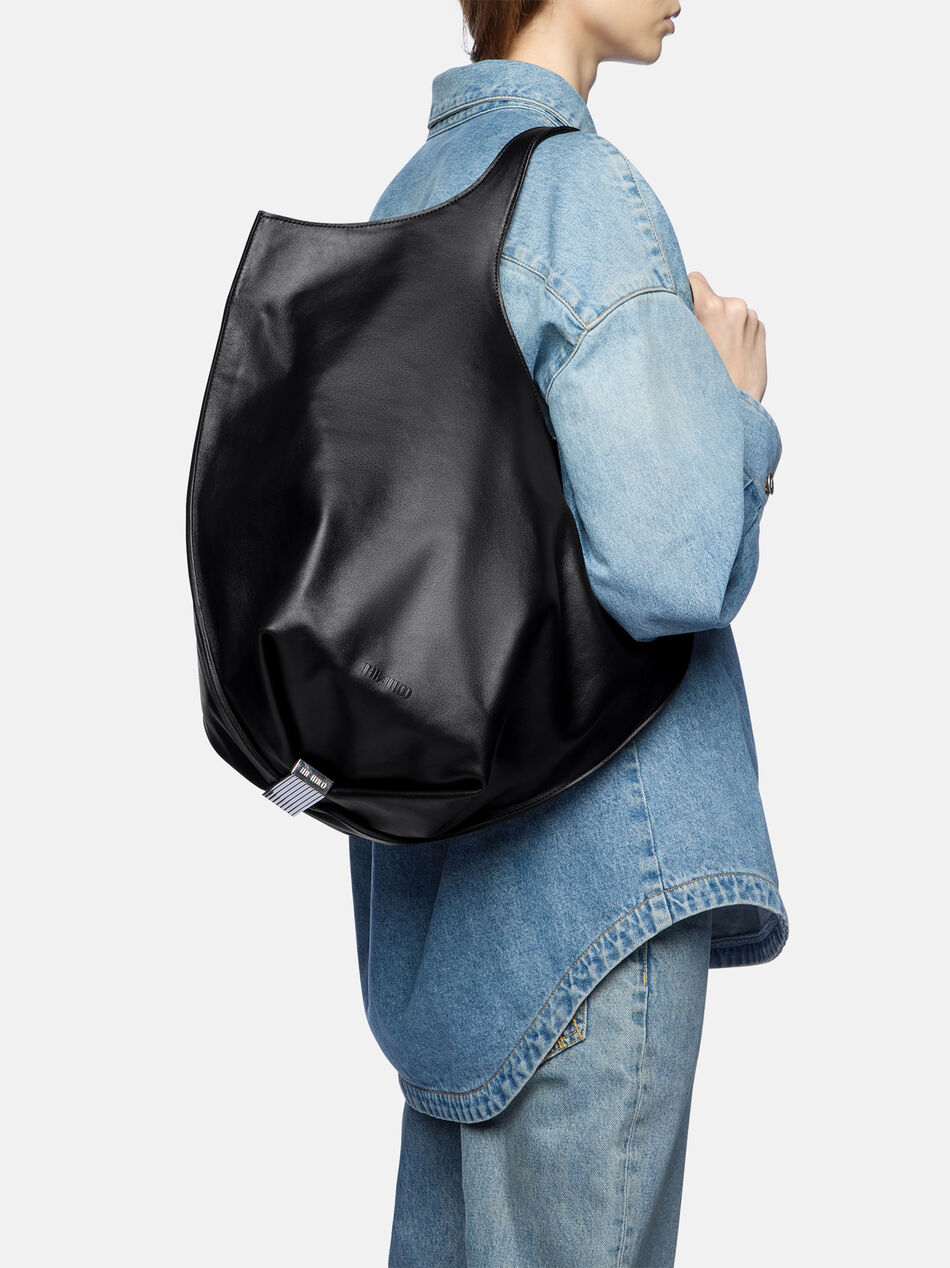 THE ATTICO ''La Scoop Large'' black shoulder bag Black 260WAH00066LBT019AA100