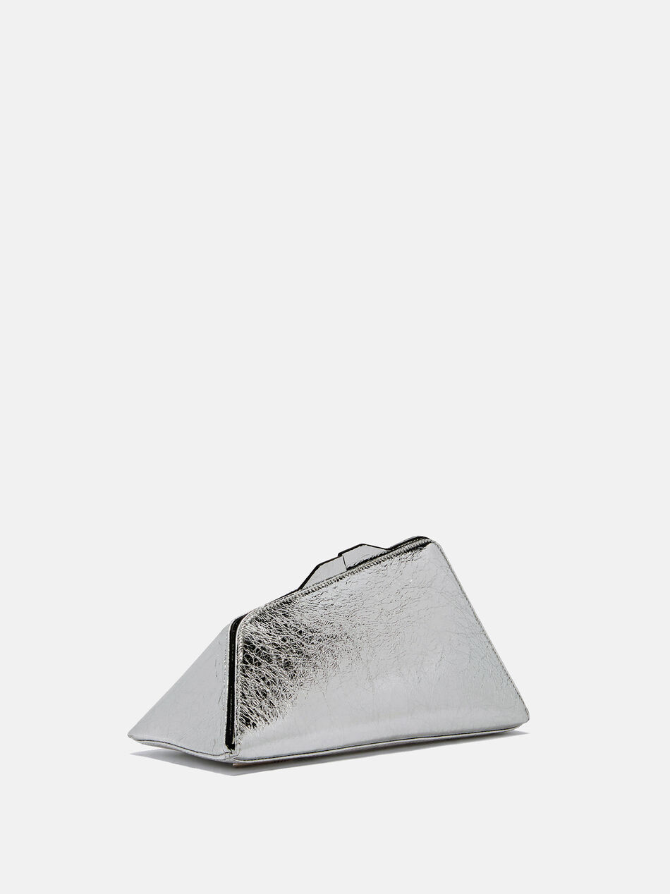 THE ATTICO ''8.30 PM'' silver oversized clutch  SILVER 241WAH00001LBT070AA002