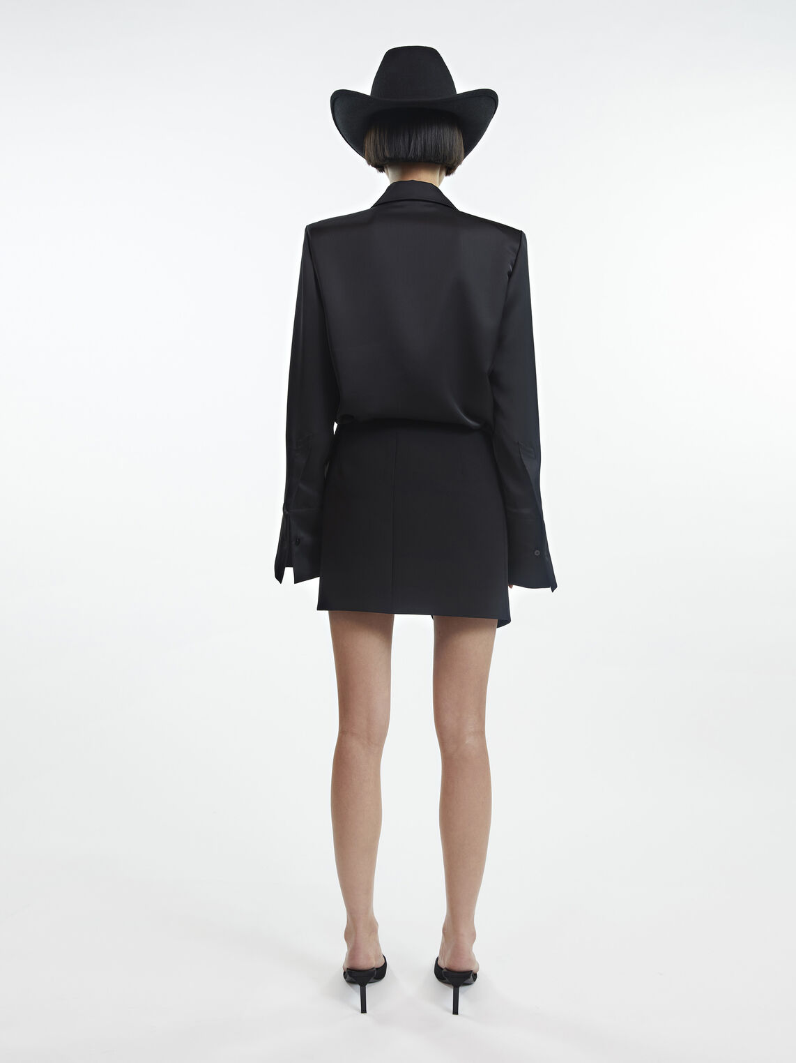 THE ATTICO Draped black mini skirt 2