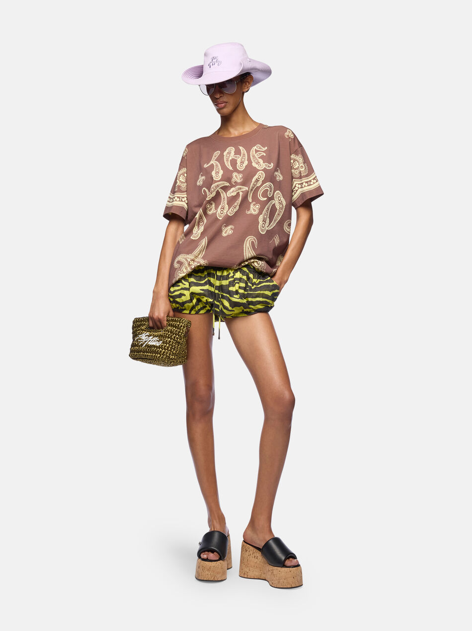 THE ATTICO Dark brown and yellow t-shirt Dark brown/yellow 260WCT00353JJJ025PY678