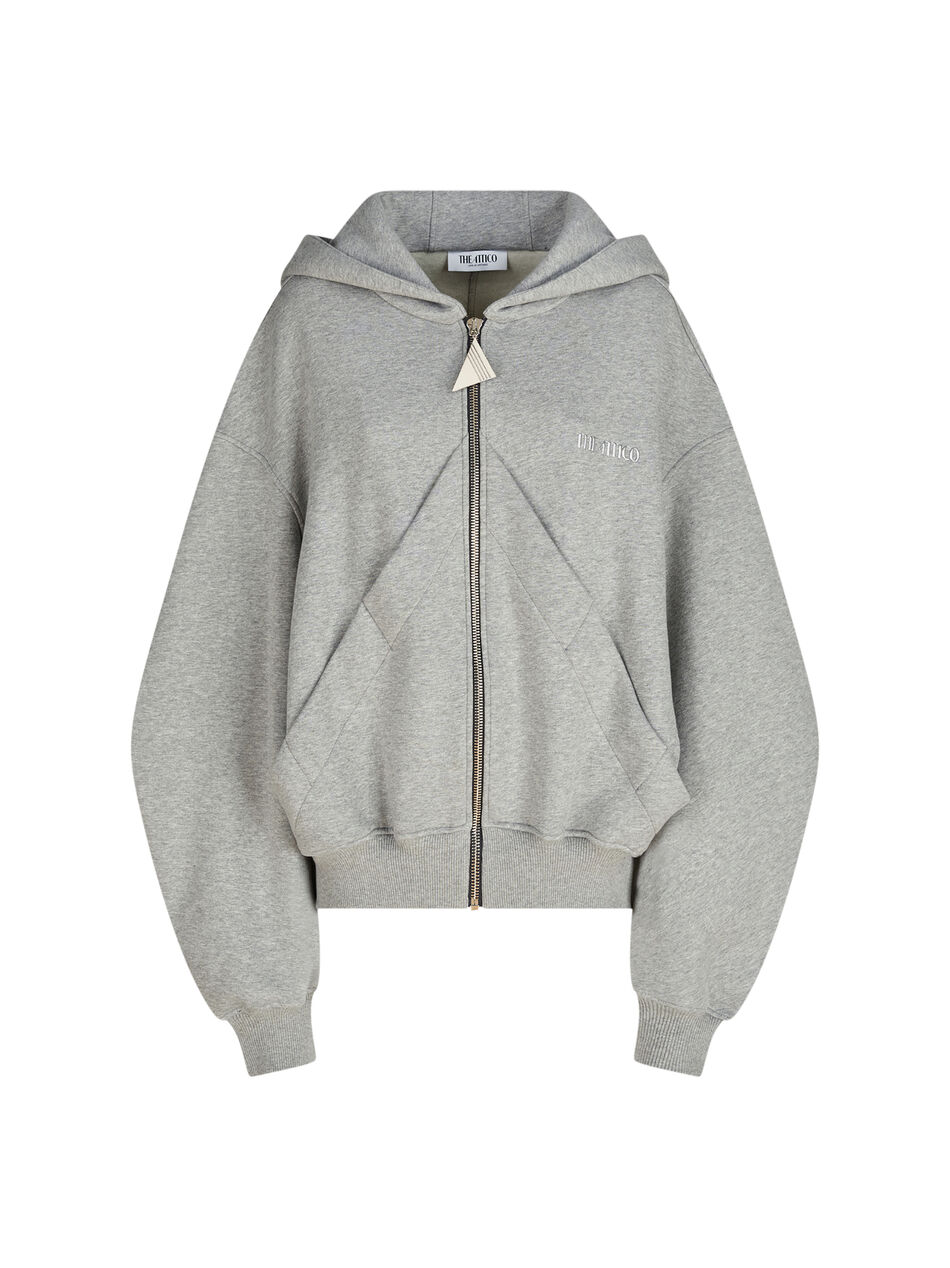 THE ATTICO Melange grey and beige sweatshirt Melange grey/beige 250WCF00015JJF007AA876