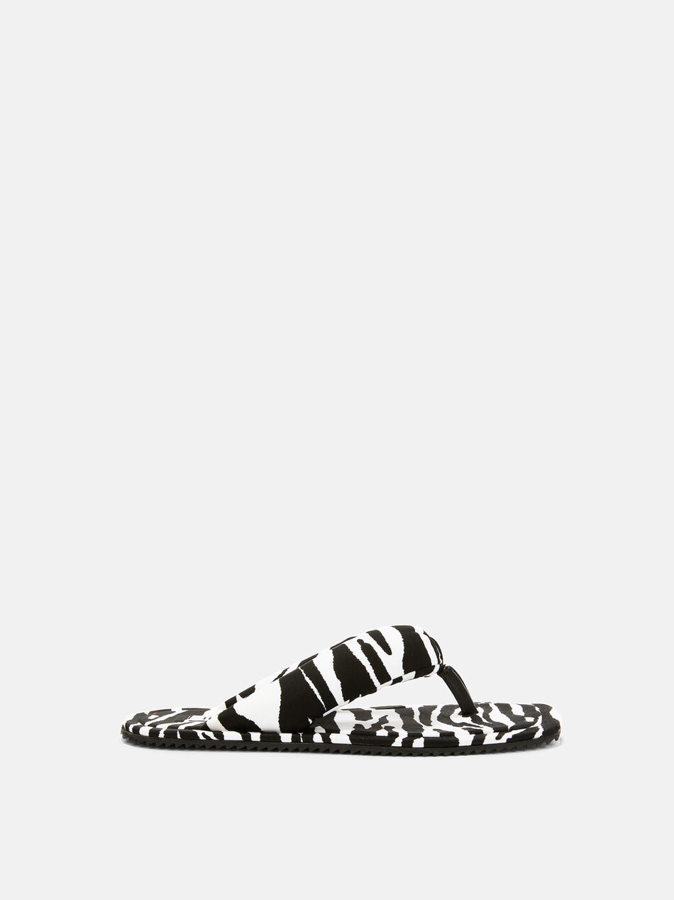 THE ATTICO ''Indie'' white and black flat thong WHITE/BLACK 243WSH00797PAA014PR020