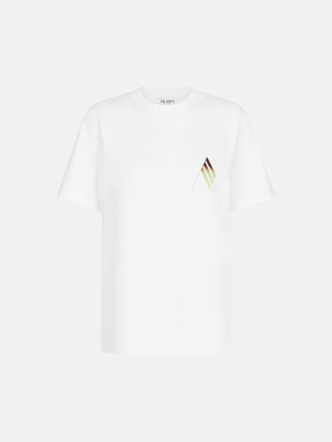 THE ATTICO ''Napoli vista mare'' t-shirt white, military green and brown WHITE/GREEN SPFWCT354J063467