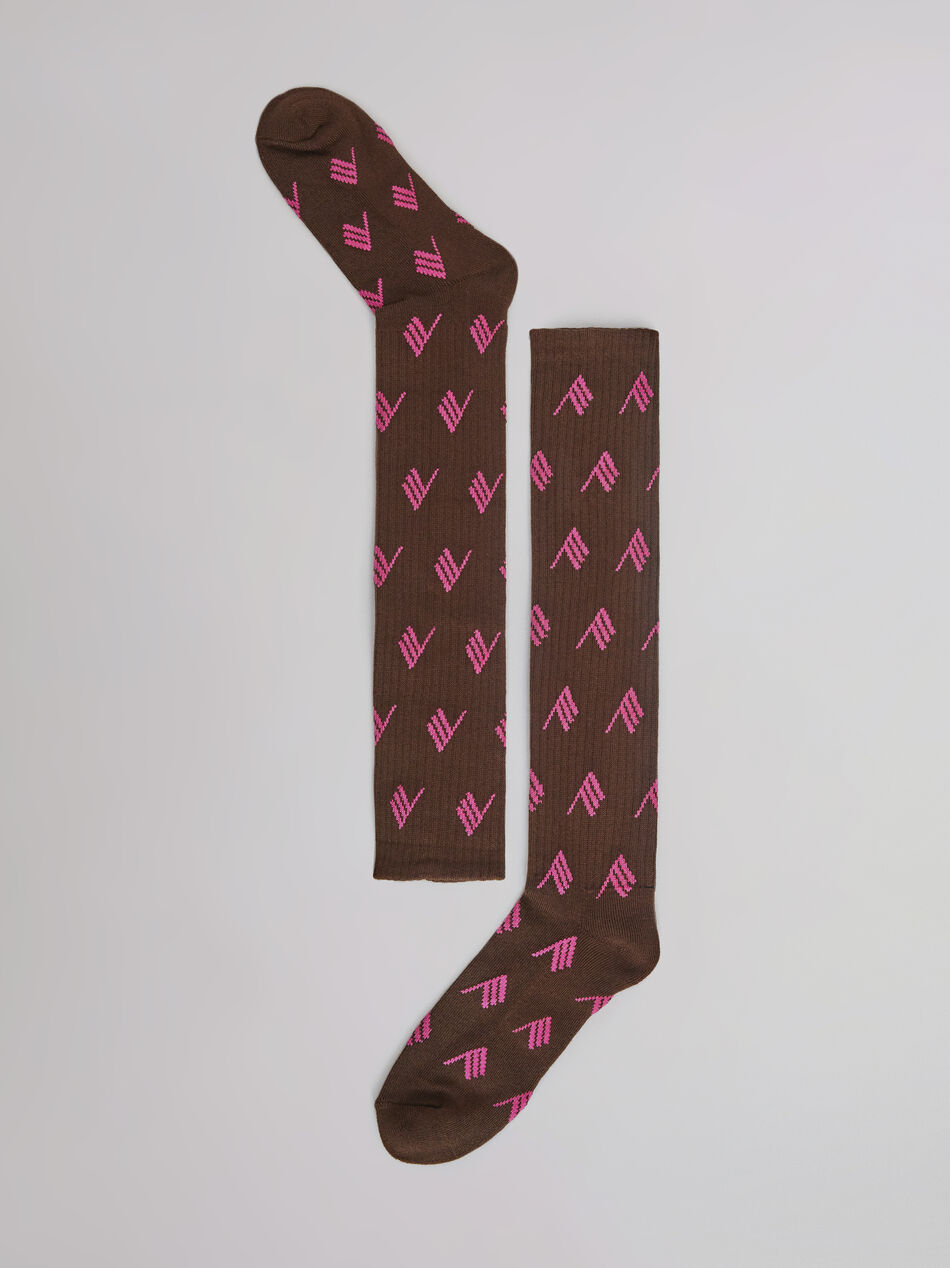 THE ATTICO Sahara bicolor allover sponge long socks SAHARA 212WAK04C030199