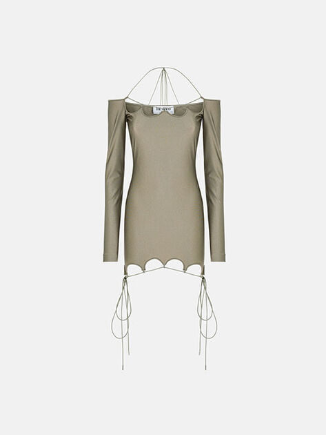 THE ATTICO "Lyna" military mini dress MILITARY 238WCA229PA44390