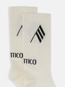 THE ATTICO Short length socks WHITE/BLACK 236WAK01C030020