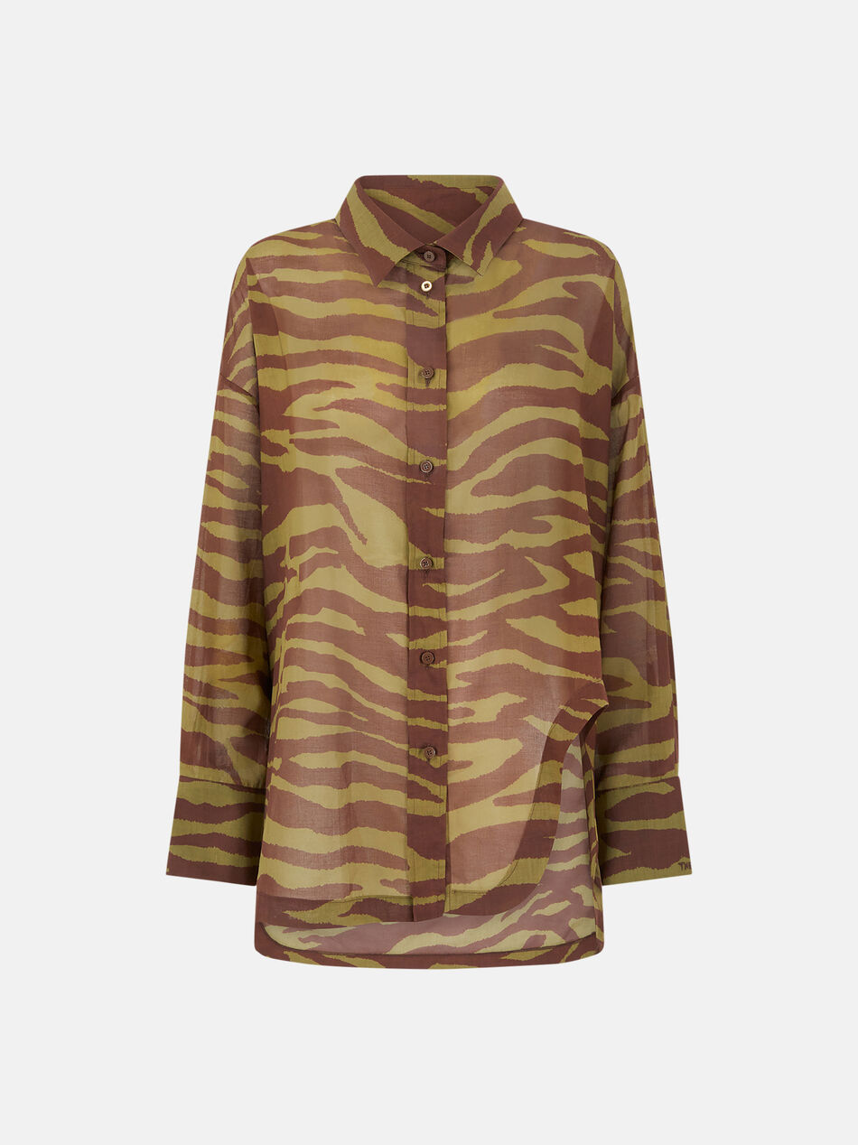 THE ATTICO Dark green and dark brown shirt Dark green/dark brown 250WCH00015CCC082PR997