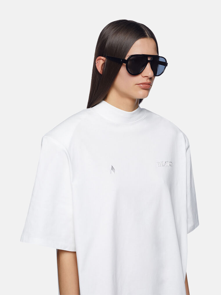 Shop Attico ''jurgen'' Black Sunglasses In White