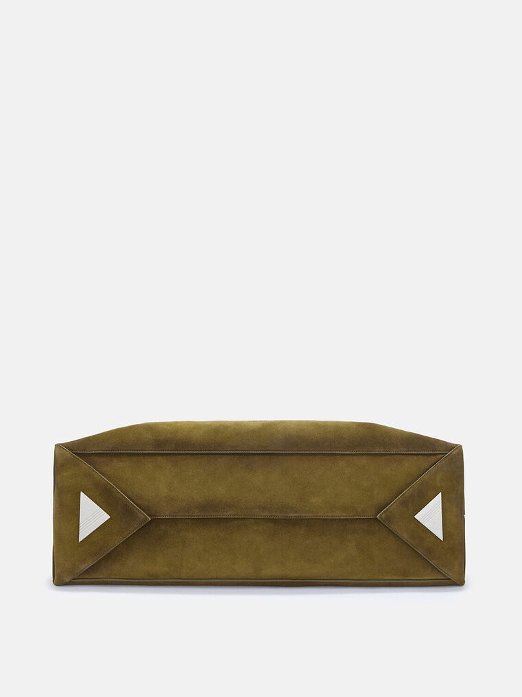 Attico ''la Passeggiata Large'' Green Top Handle In Green Brush