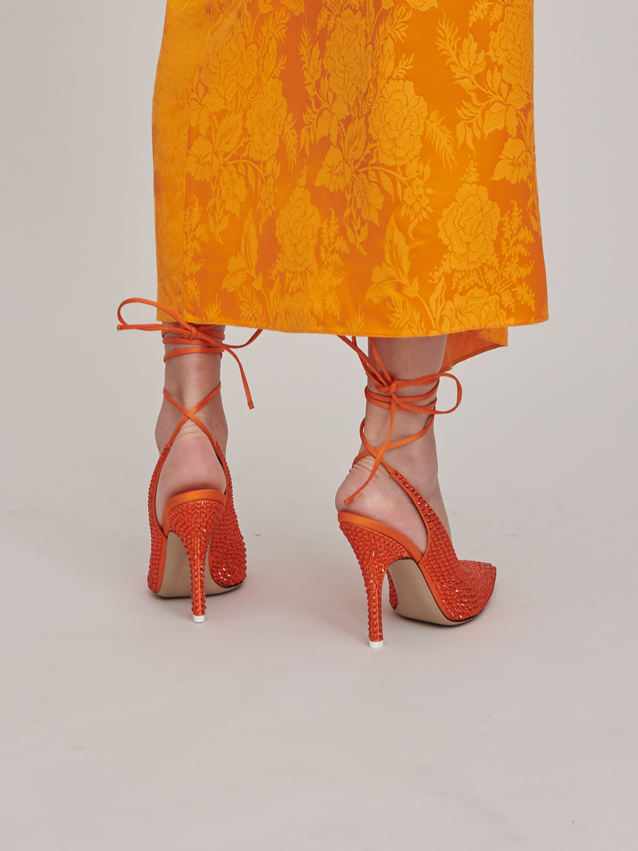 The Attico Shoes The Attico "Venus" orange slingback pumps with